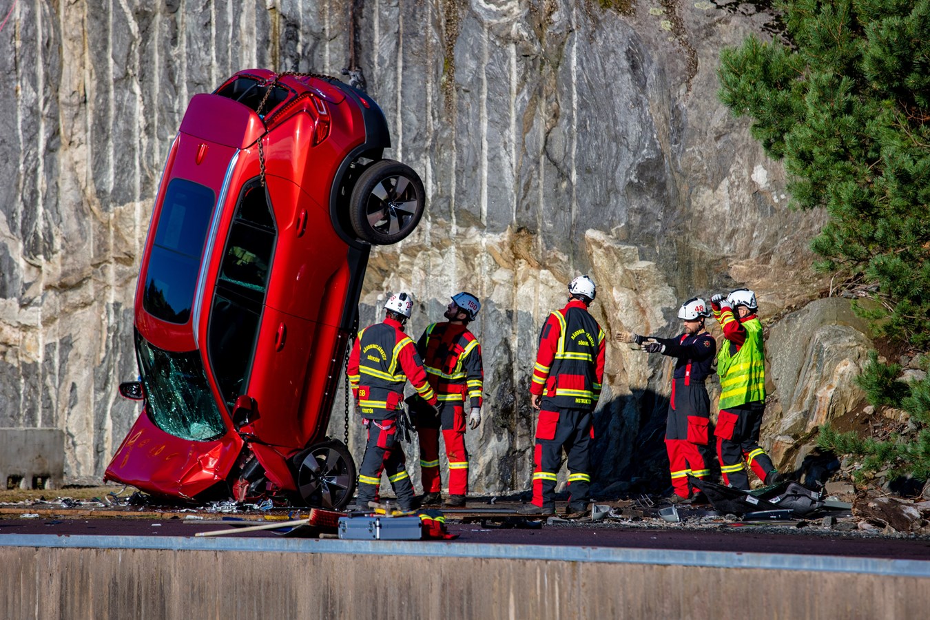 auto, červené, test