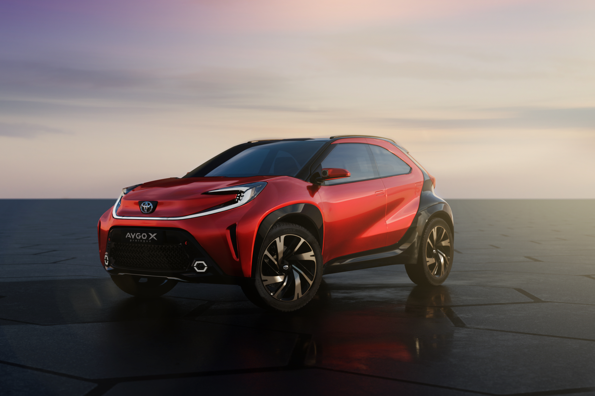 auto, červené, toyota