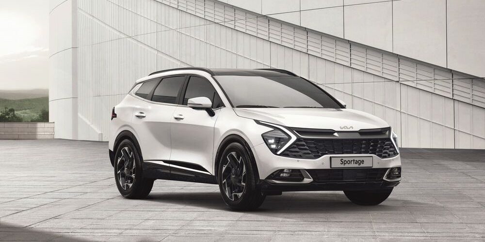 auto, bílé, SUV, Kia, Sportage