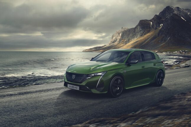 auto, zelené, Peugeot