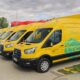 dodávky, žluté, DHL, Ford, E-Transit