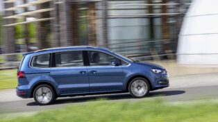 auto, modré, volkswagen Sharan